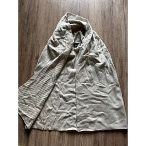 Bloomingdales Wool Cashmere Blend‎ Open Front Cardigan Sweater Beige Large